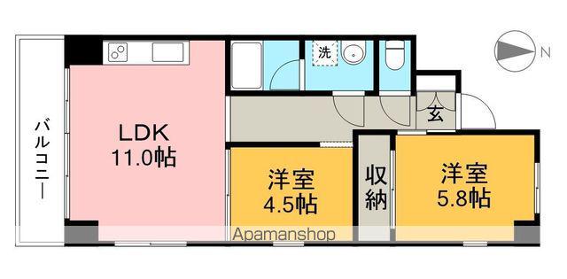 ア・ラコント 南棟(2LDK/2階)の間取り写真