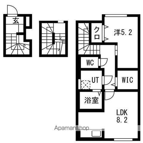 GRANDIR城北(1LDK/3階)の間取り写真