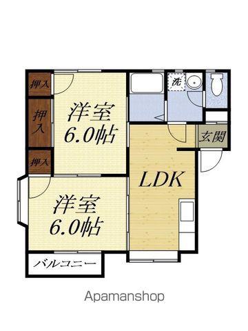 グラン清涼殿(2DK/2階)の間取り写真