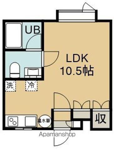 デュエルUコート(1K/2階)の間取り写真