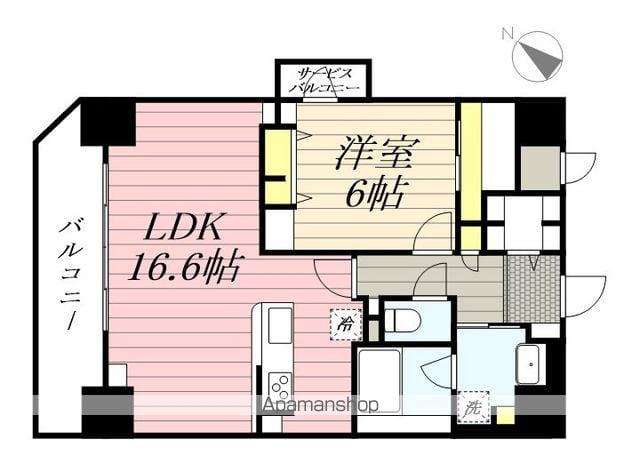 インシグニア渡辺通(1LDK/4階)の間取り写真