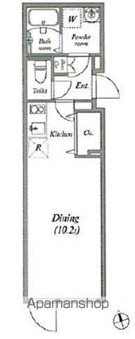 LEGALAND新宿山吹(ワンルーム/1階)の間取り写真