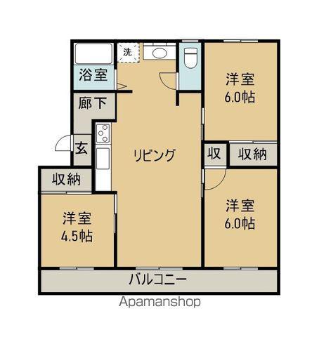 シルビアハイツ(3LDK/1階)の間取り写真