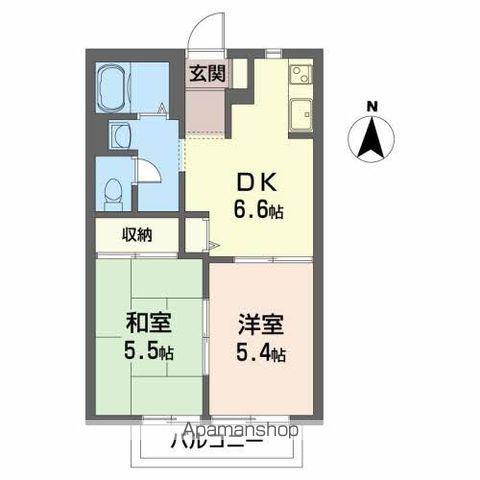 サンクス E(2DK/1階)の間取り写真