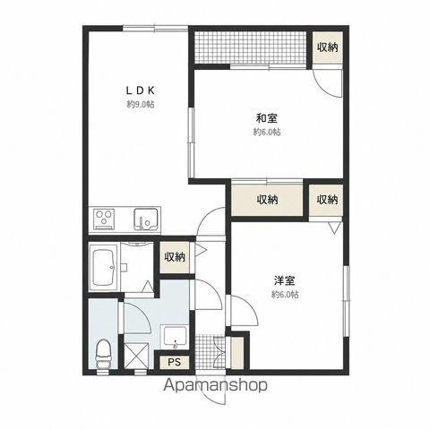 コモドありえⅠ(2LDK/2階)の間取り写真