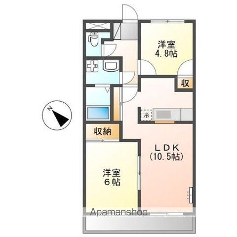 シャルマンハウスⅠ(2LDK/2階)の間取り写真