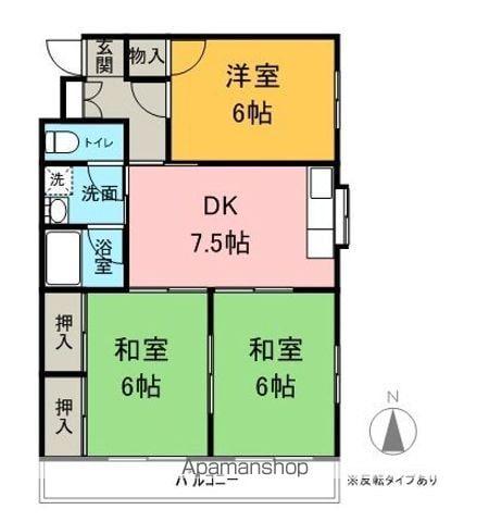 ルミエール(3DK/2階)の間取り写真