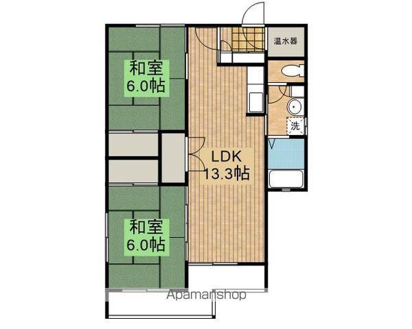 新田サンハイツ(2LDK/3階)の間取り写真