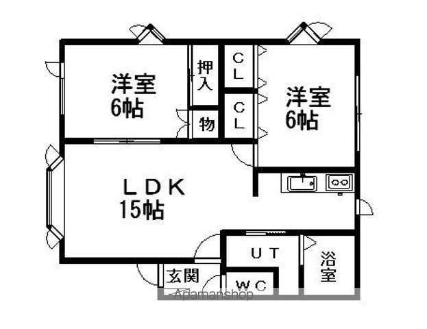 マンション作田(2LDK/2階)の間取り写真