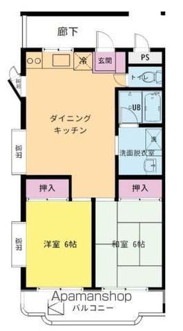 メゾンエスポワール88(2DK/3階)の間取り写真