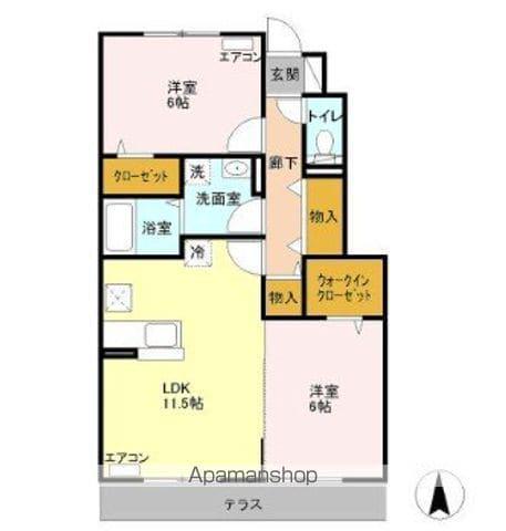 アドヴァンスK(2LDK/1階)の間取り写真