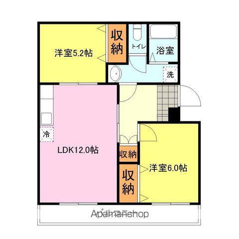 ロイヤルコート一の宮(2LDK/5階)の間取り写真