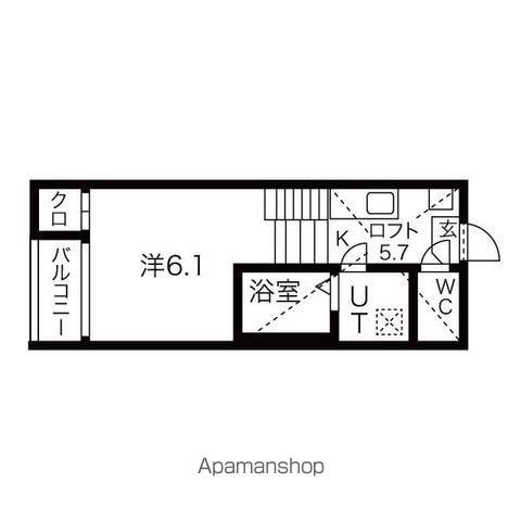 アジュール鶴舞(1K/1階)の間取り写真