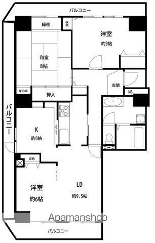 プラザシティ4号棟(3LDK/7階)の間取り写真