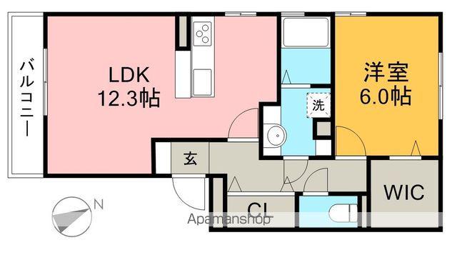 ミルフィーユ A棟(1LDK/2階)の間取り写真