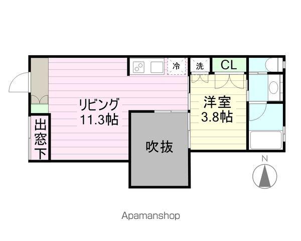 LAND長町(1LDK/2階)の間取り写真