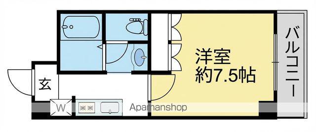 ベルフォーレ(1K/2階)の間取り写真