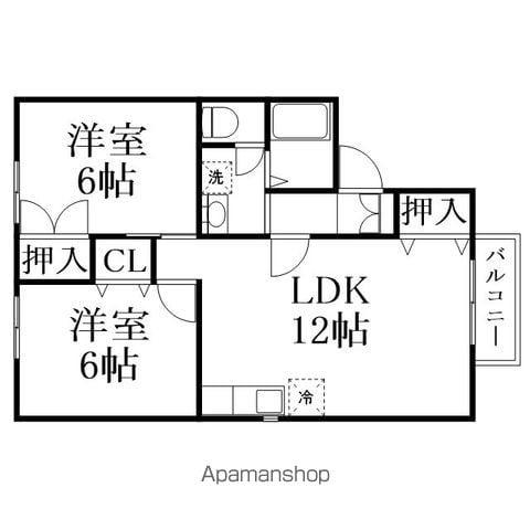 メルベーユシティ(2LDK/1階)の間取り写真