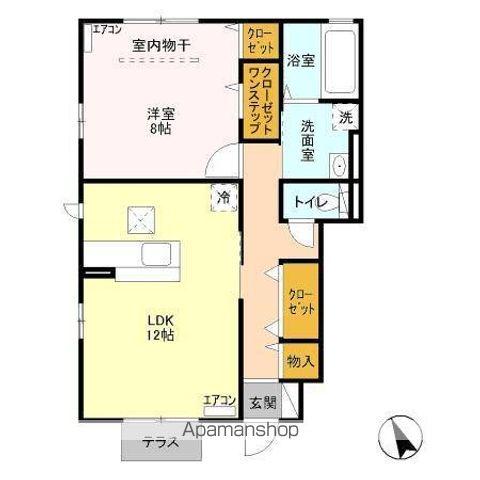イカルトップA棟(1LDK/1階)の間取り写真