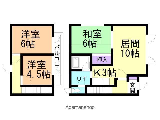 星置３条６丁目一棟二戸(3LDK)の間取り写真