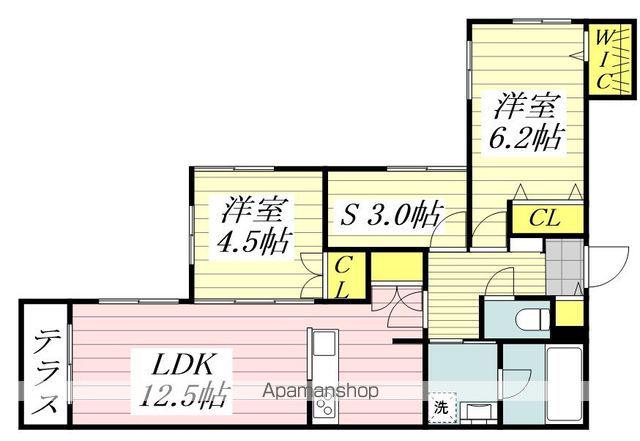 メゾングリシーヌ中神(3LDK/1階)の間取り写真