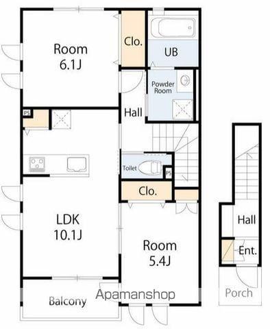 サウスサンド(2LDK/2階)の間取り写真