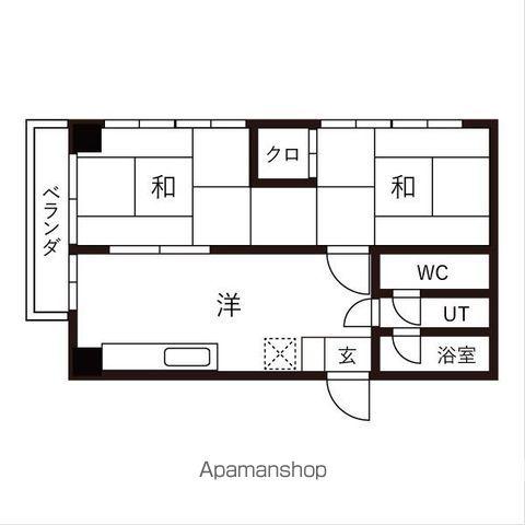 KSビル(1LDK/4階)の間取り写真