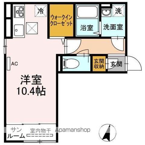 ヴィラ ラピスラズリ(ワンルーム/1階)の間取り写真