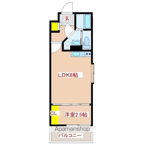 MIRAIAL藤崎(1LDK/2階)の間取り写真