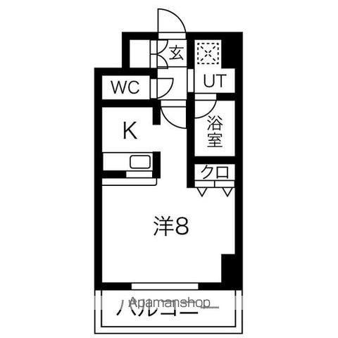 プルミエ志賀本通(ワンルーム/8階)の間取り写真