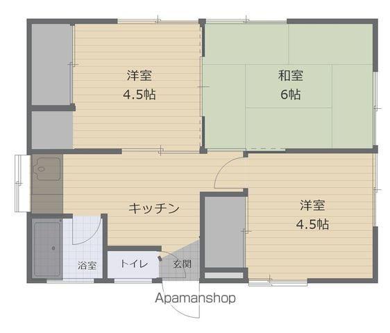 水郡線 後台駅 徒歩18分 1階建 築55年(3K)の間取り写真
