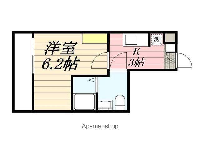 ベルフルール薬園台(1K/2階)の間取り写真