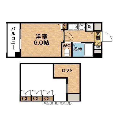ESTEMCOURT梅田東AQUAPALACE(1K/7階)の間取り写真
