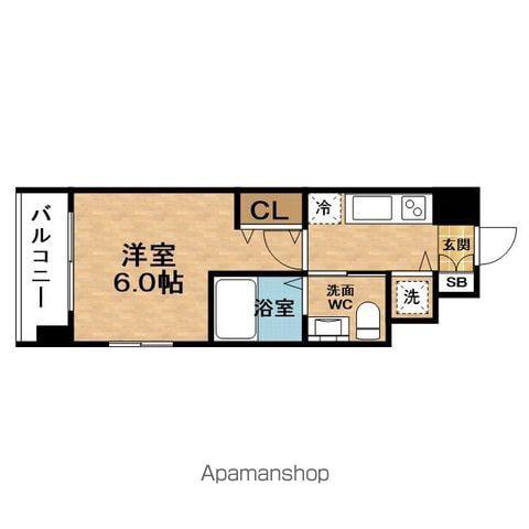 ESLEADSHINUMEDAノースPOINT(1K/4階)の間取り写真