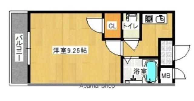 朝日が丘尾田ハイツ(1K/2階)の間取り写真