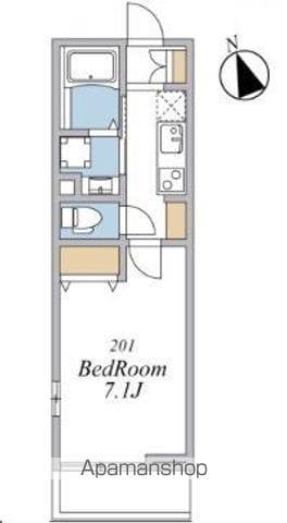 ウィンドテラス津田沼Ⅱ(1K/3階)の間取り写真