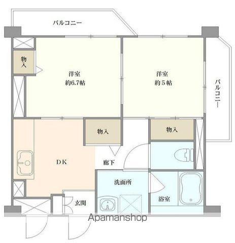 ヒルトップ洋光台(2DK/3階)の間取り写真