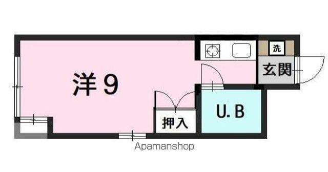 出汐Uビル(ワンルーム/4階)の間取り写真