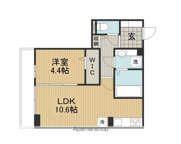 COUR18高宮E(1LDK/2階)の間取り写真