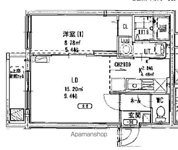 ライトベル新琴似(1LDK/1階)の間取り写真
