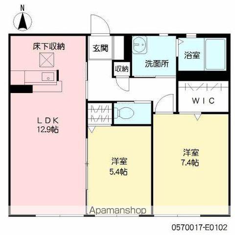 フェリーチェ桜坂(2LDK/1階)の間取り写真