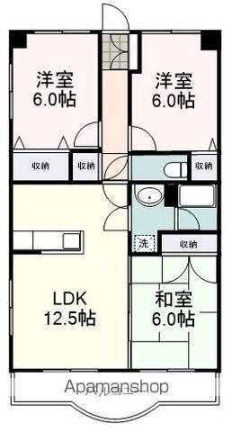 サザンコーポラス(3LDK/2階)の間取り写真