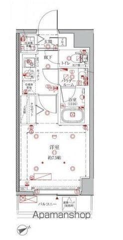 クレイシア浅草橋(1K/7階)の間取り写真