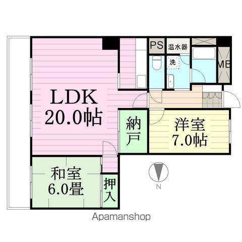 パルシティ仙台(2LDK/3階)の間取り写真