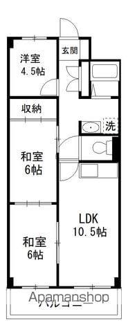 第3千代田マンション(3LDK/3階)の間取り写真