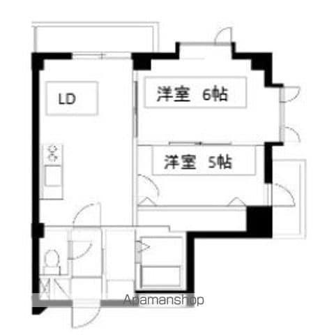 ジョイ新本牧(2DK/3階)の間取り写真