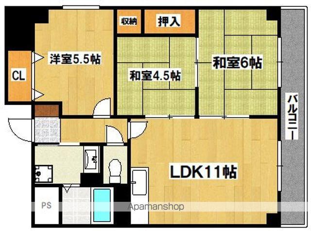 ファムール88(3LDK/4階)の間取り写真