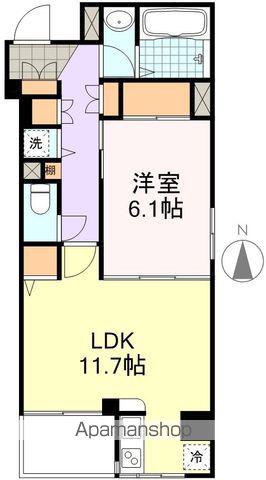 ガーネットヒルズ本町(1LDK/6階)の間取り写真
