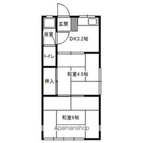 コーポ上良(2K/2階)の間取り写真