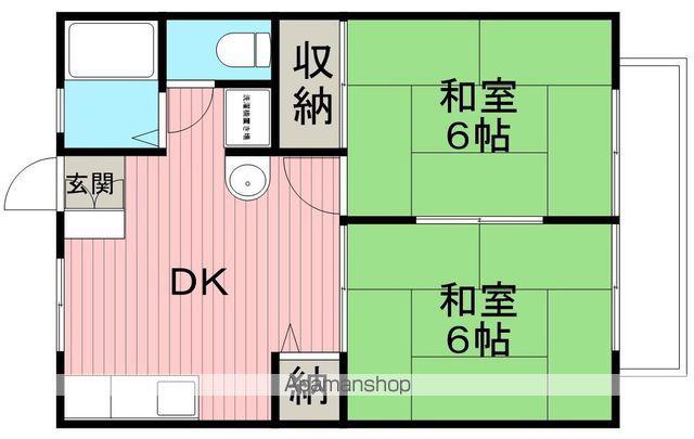 山田ハイツ(2DK/1階)の間取り写真